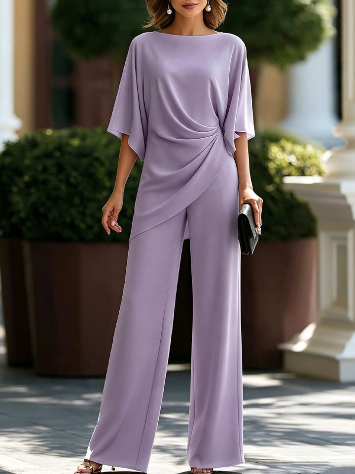 Damen Drapierte Taille Zweiteiliges Set