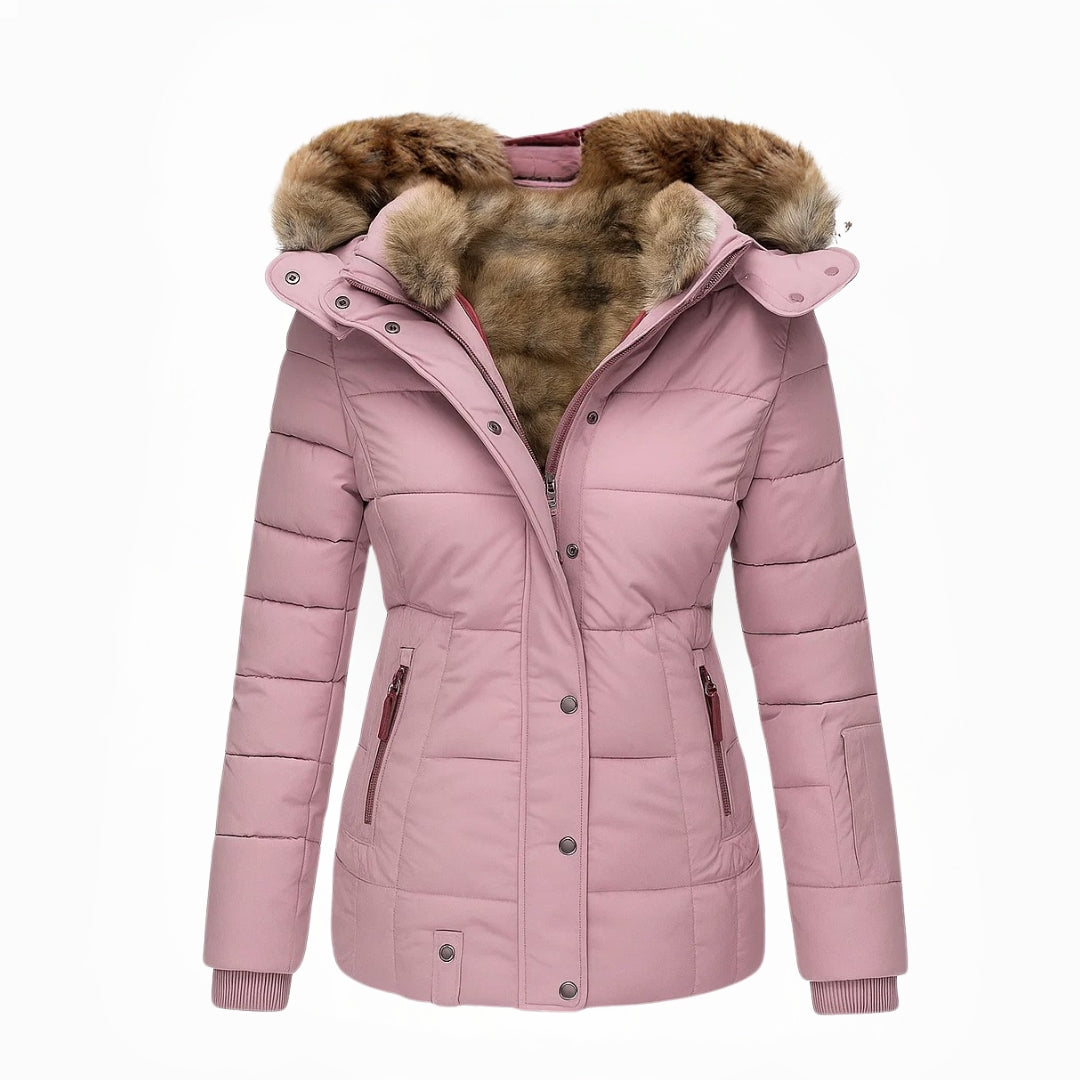 Damen Warmer Steppmantel mit Kapuze