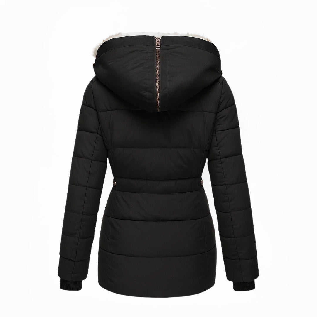 Damen Warmer Steppmantel mit Kapuze