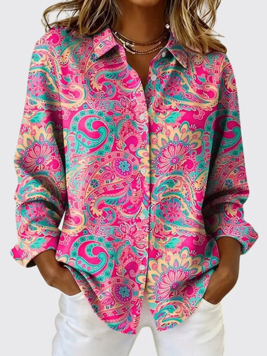 Damen Paisley-Gemusterte Hemdbluse