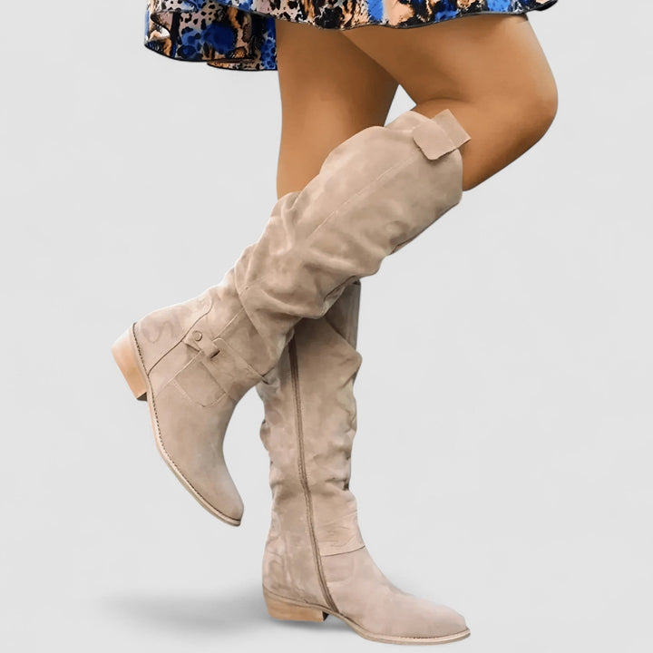 Damen Lässige Kniehohe Reitstiefel