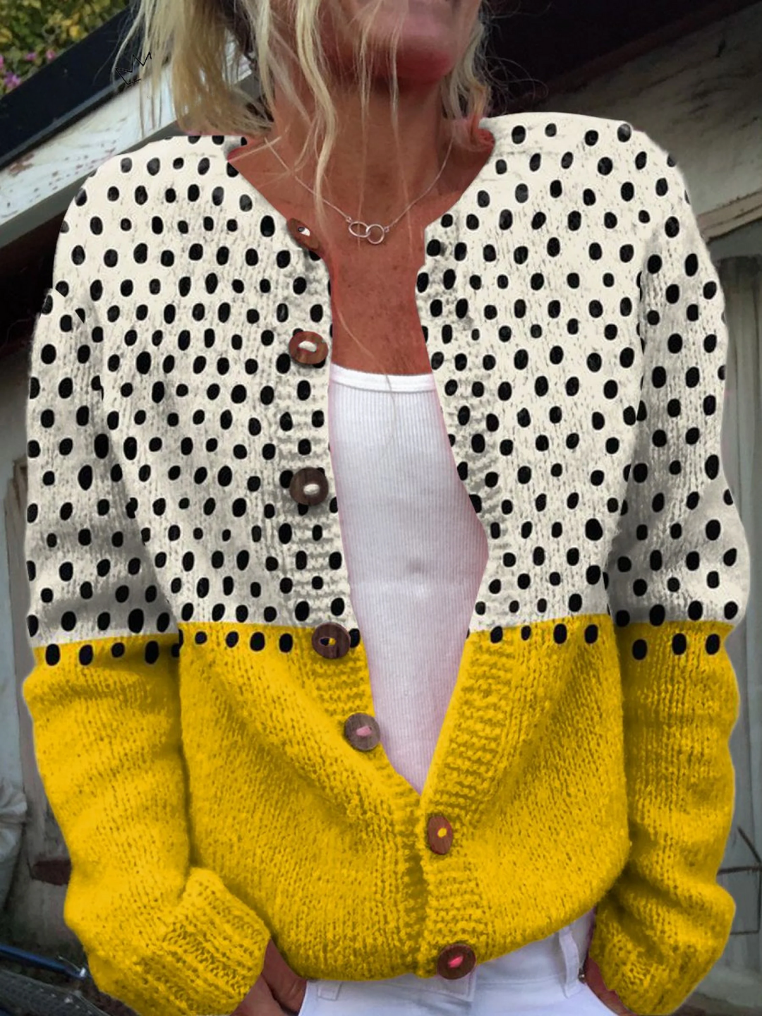 Damen Vintage Gestrickte Strickjacke