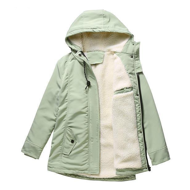 Damen Warme Steppjacke mit Kapuze