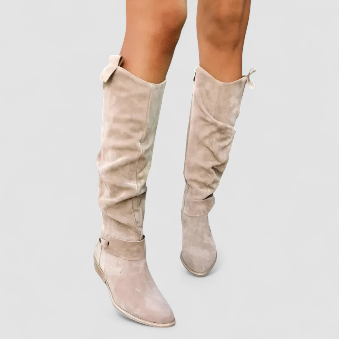 Damen Lässige Kniehohe Reitstiefel
