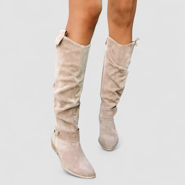 Damen Lässige Kniehohe Reitstiefel