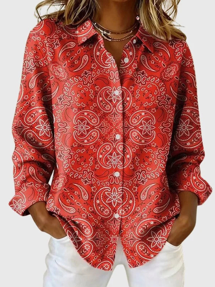 Damen Paisley-Gemusterte Hemdbluse
