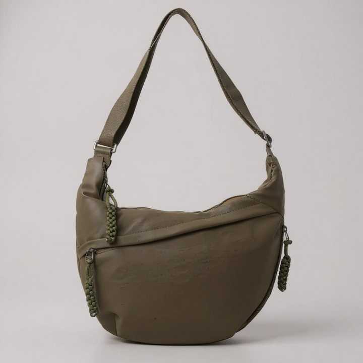 Klassische Schultertasche – Olivgrün
