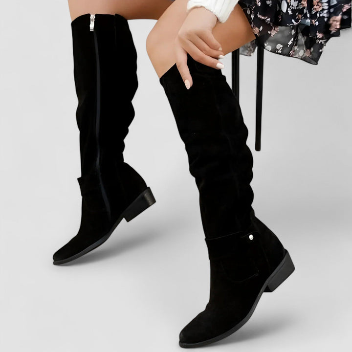 Damen Lässige Kniehohe Reitstiefel