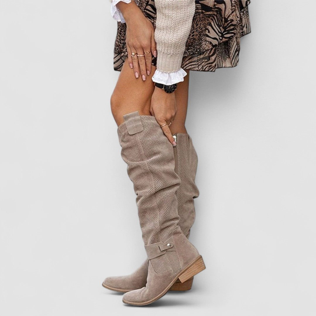 Damen Kniehohe Western Stiefel