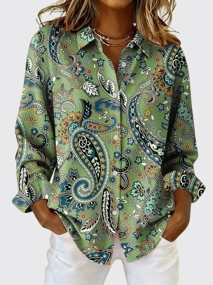 Damen Paisley-Gemusterte Hemdbluse