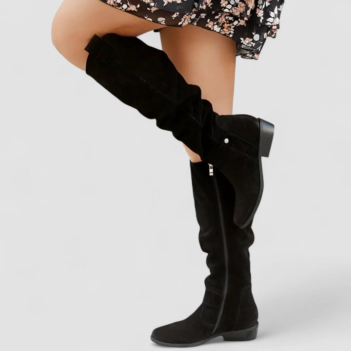 Damen Lässige Kniehohe Reitstiefel