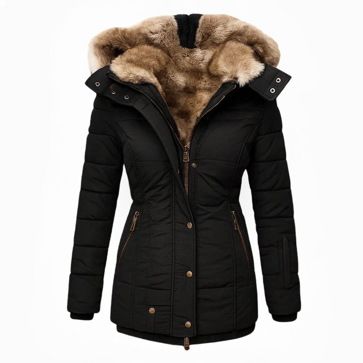 Damen Warmer Steppmantel mit Kapuze