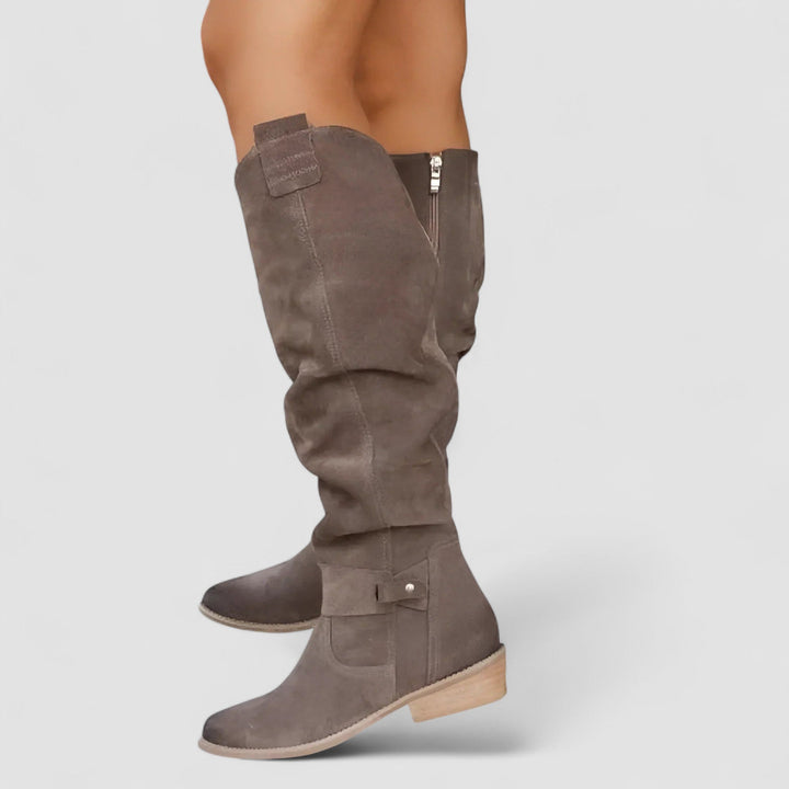 Damen Lässige Kniehohe Reitstiefel