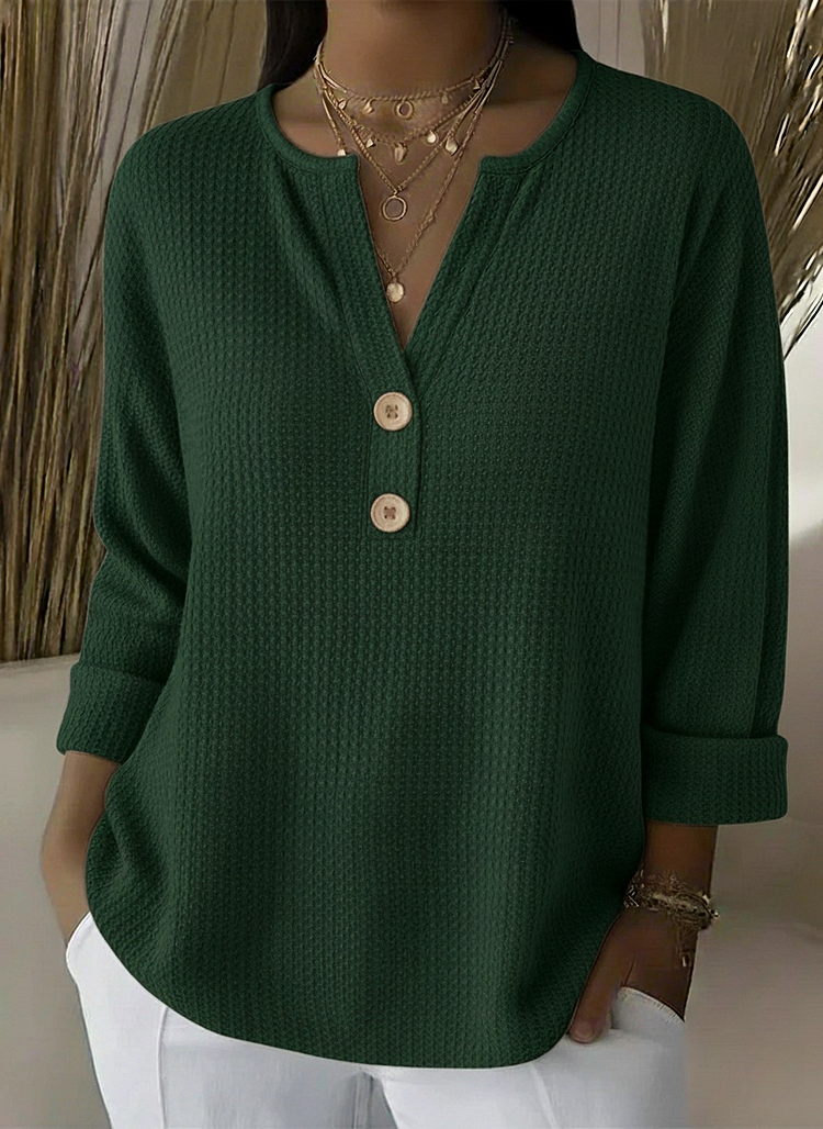 Damen Henley Mit Knopfleiste Shirt