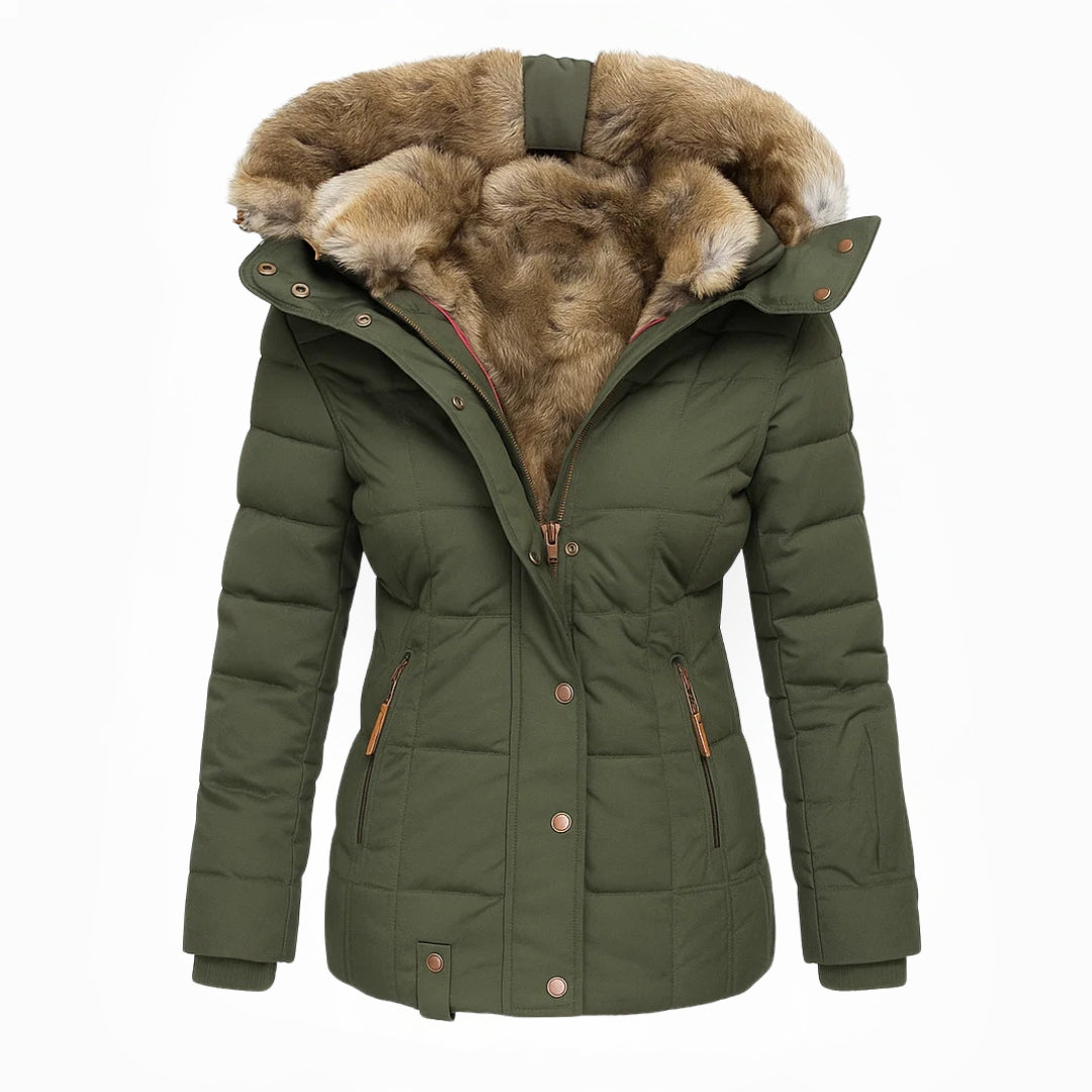 Damen Warmer Steppmantel mit Kapuze