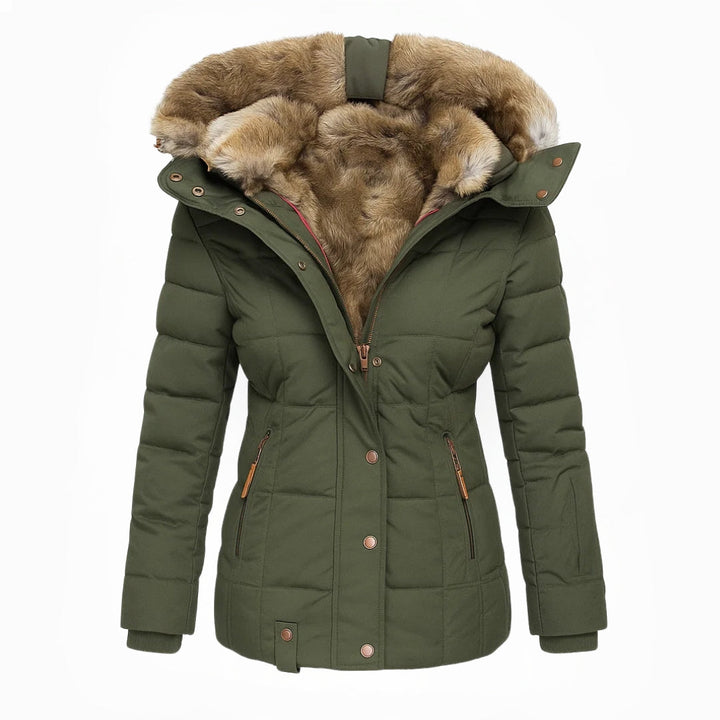 Damen Warmer Steppmantel mit Kapuze