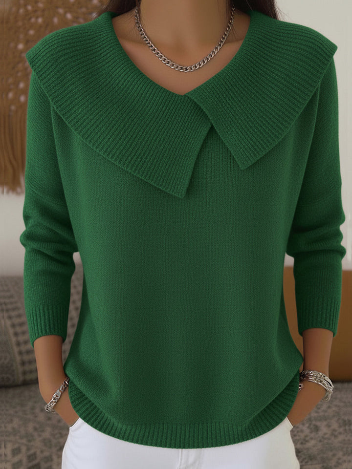 Damen Warmer Pullover Mit Weichem Kragen