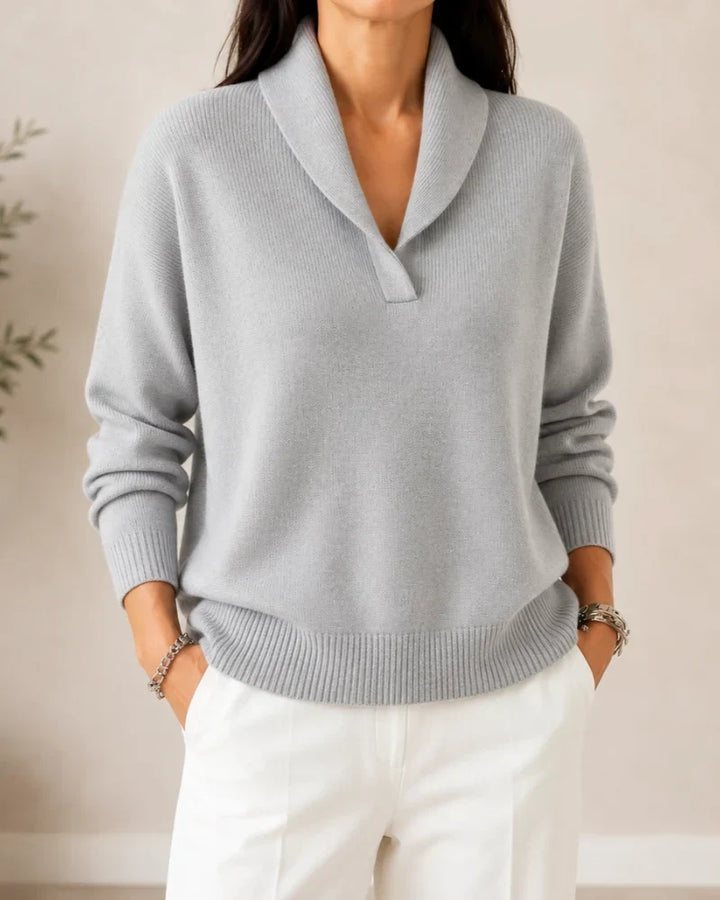 Damen Weicher V-Ausschnitt Pullover
