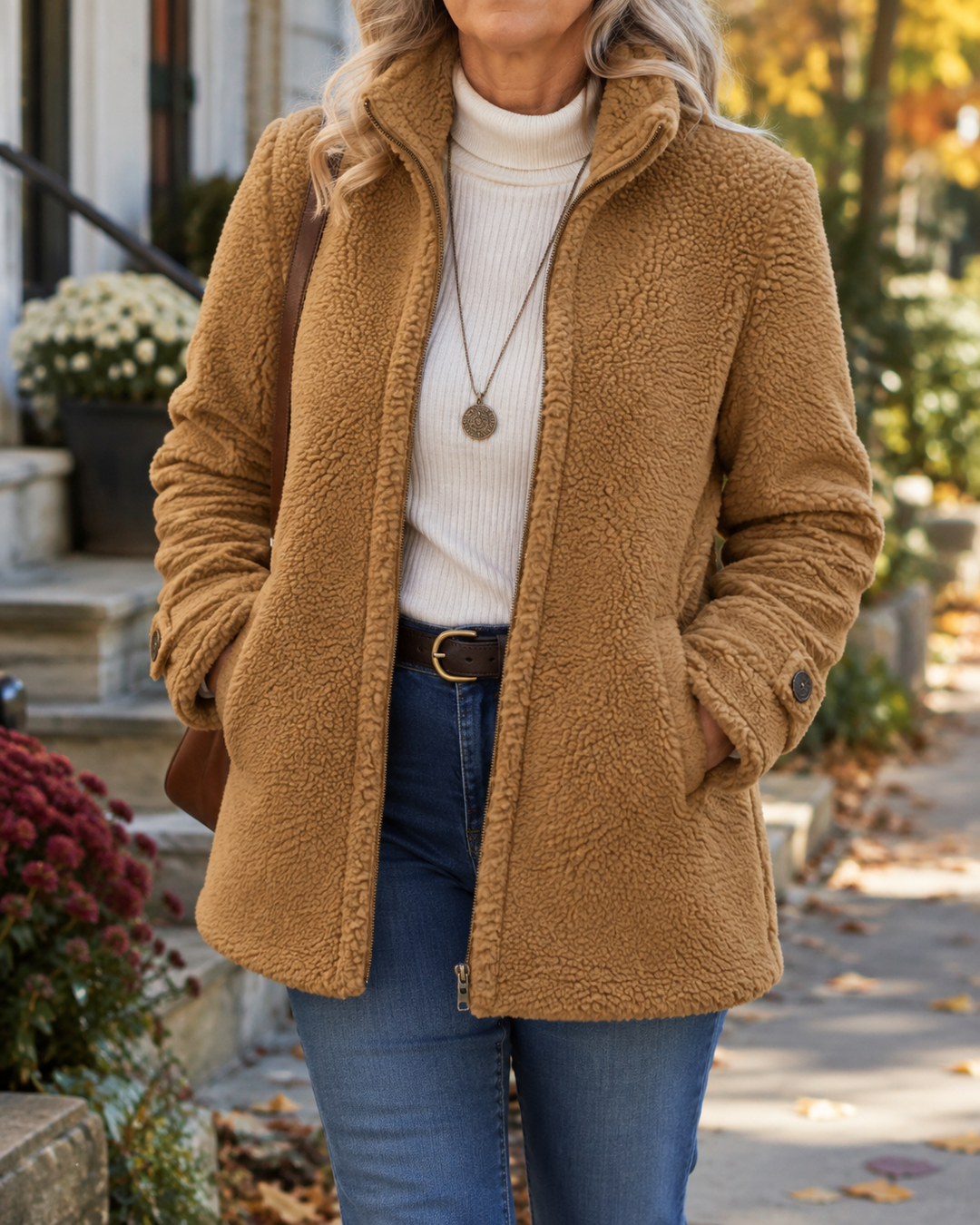 Kuschelige Jacke Mit Stehkragen