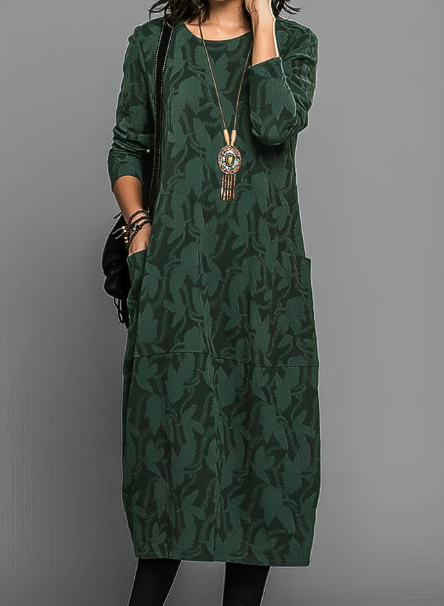 Damen Elegantes Langarm Winterkleid