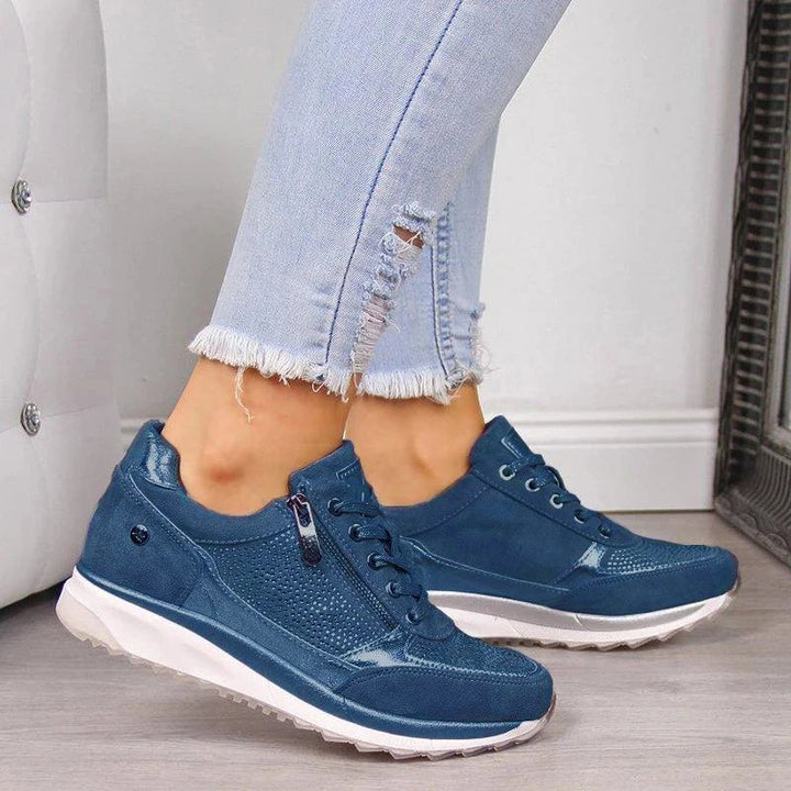 Damen Bequeme Freizeitschuhe mit Reißverschluss