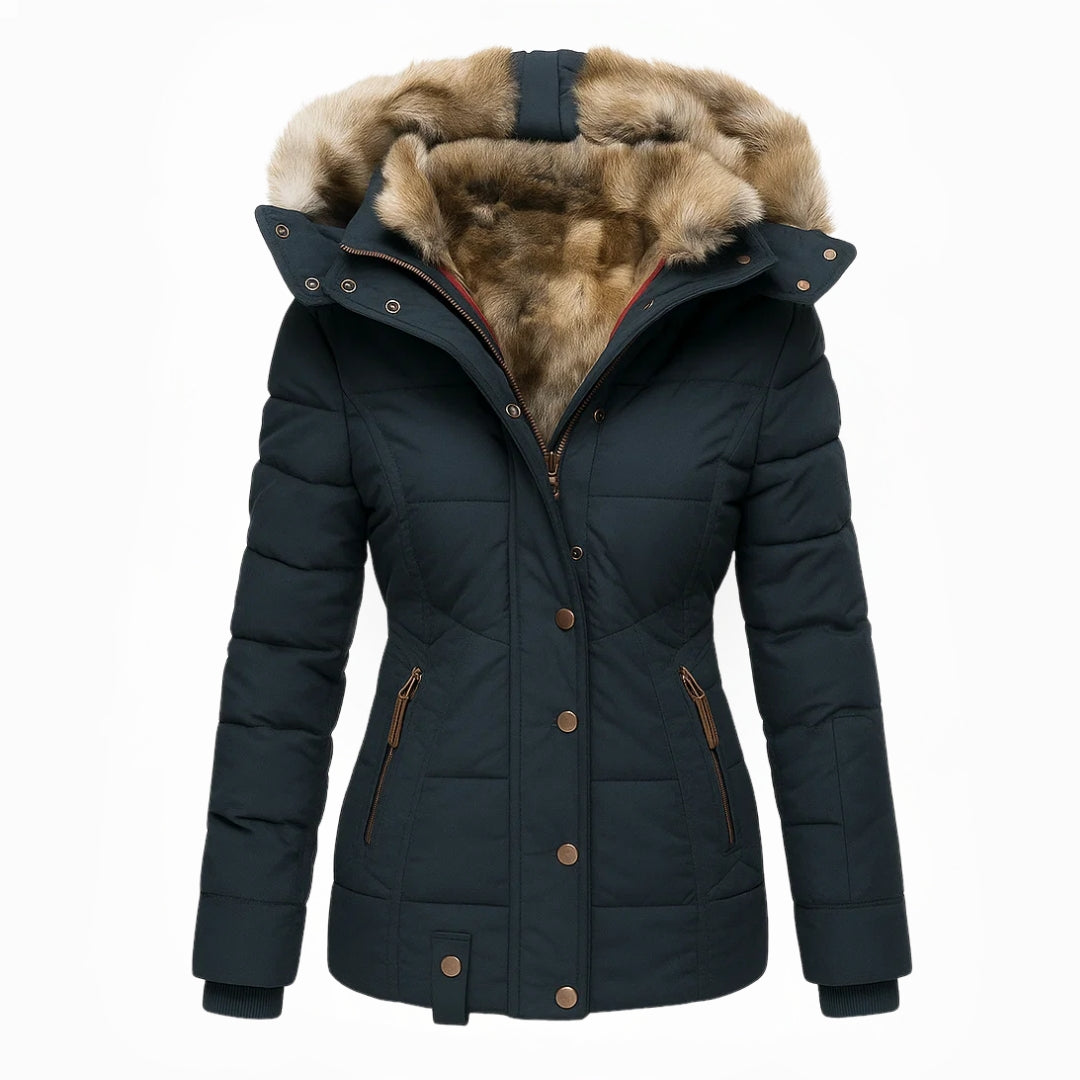 Damen Warmer Steppmantel mit Kapuze