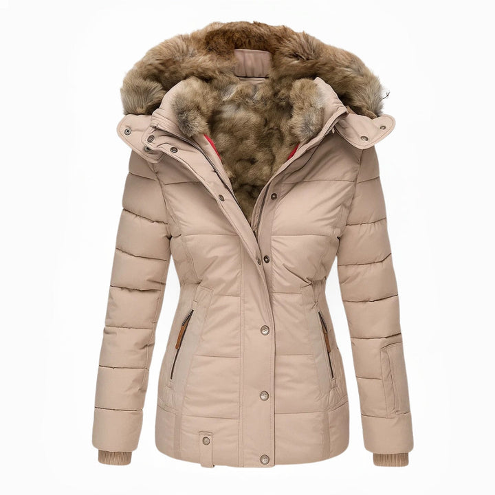 Damen Warmer Steppmantel mit Kapuze