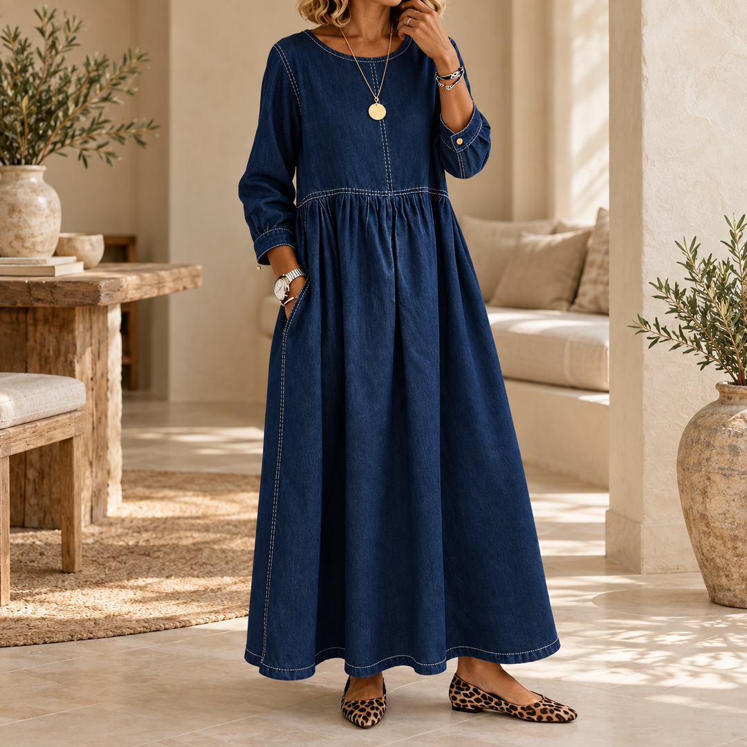 Damen Vintage Maxikleid
