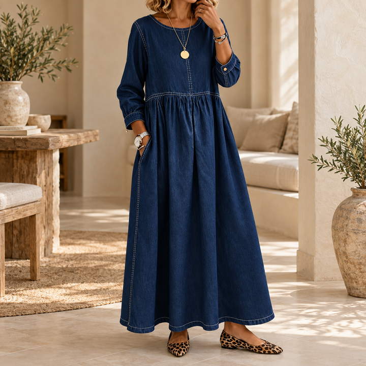 Damen Vintage Maxikleid