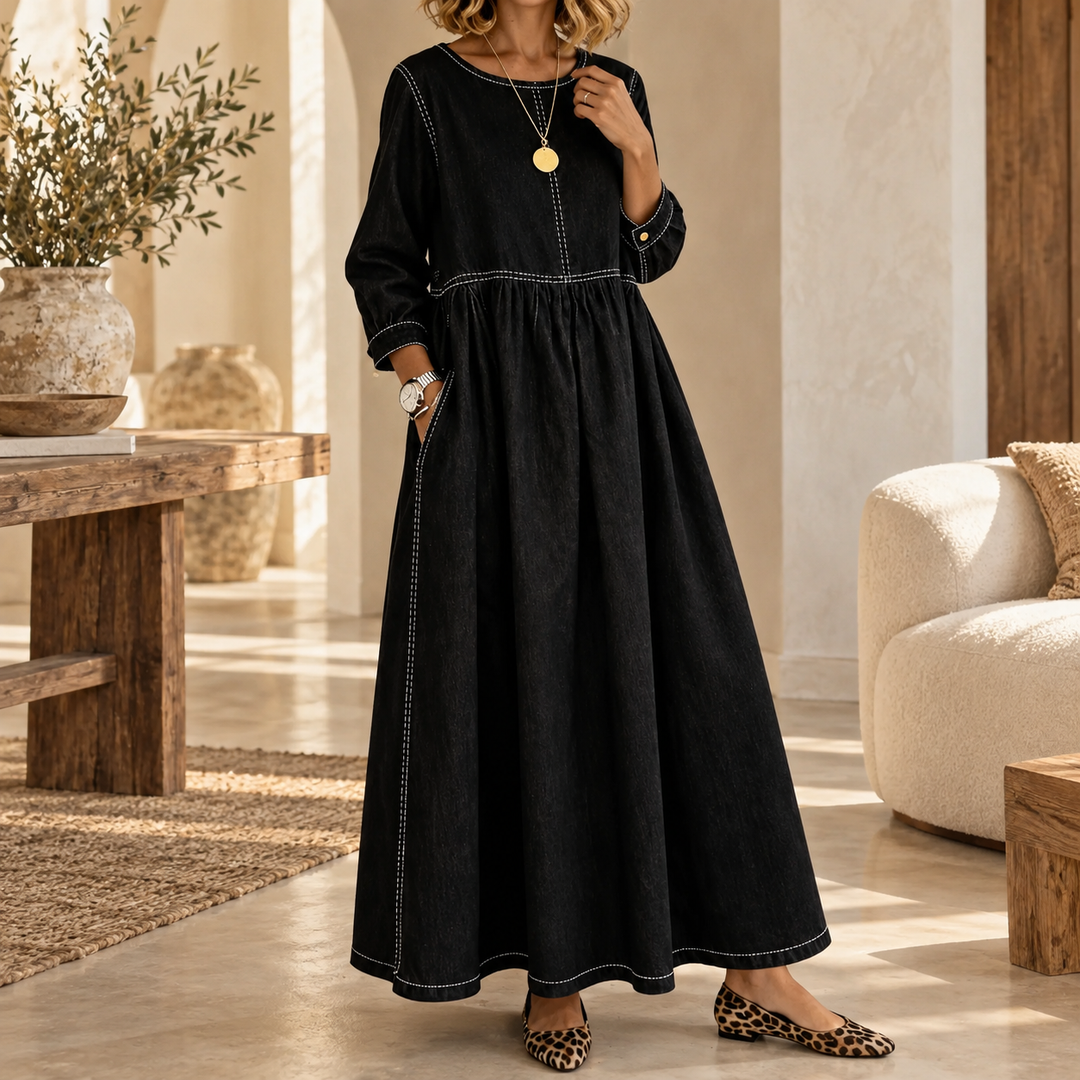 Damen Vintage Maxikleid