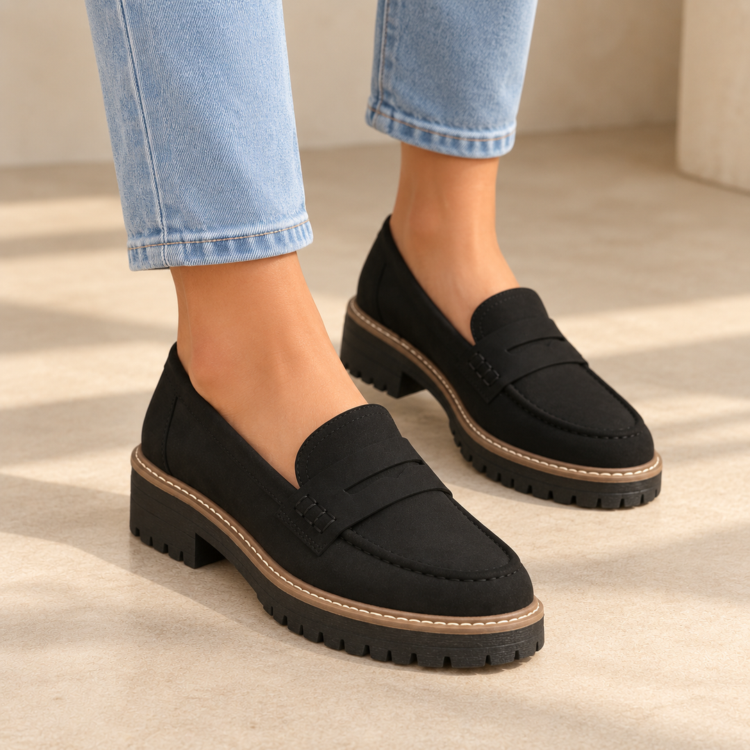Damen Chunky Plateau Penny Loafer