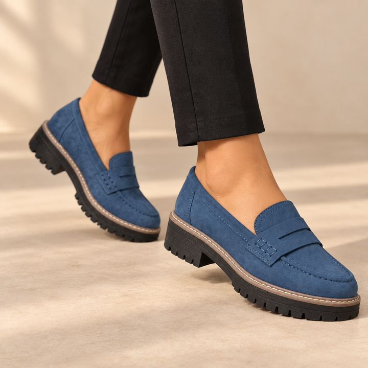 Damen Chunky Plateau Penny Loafer