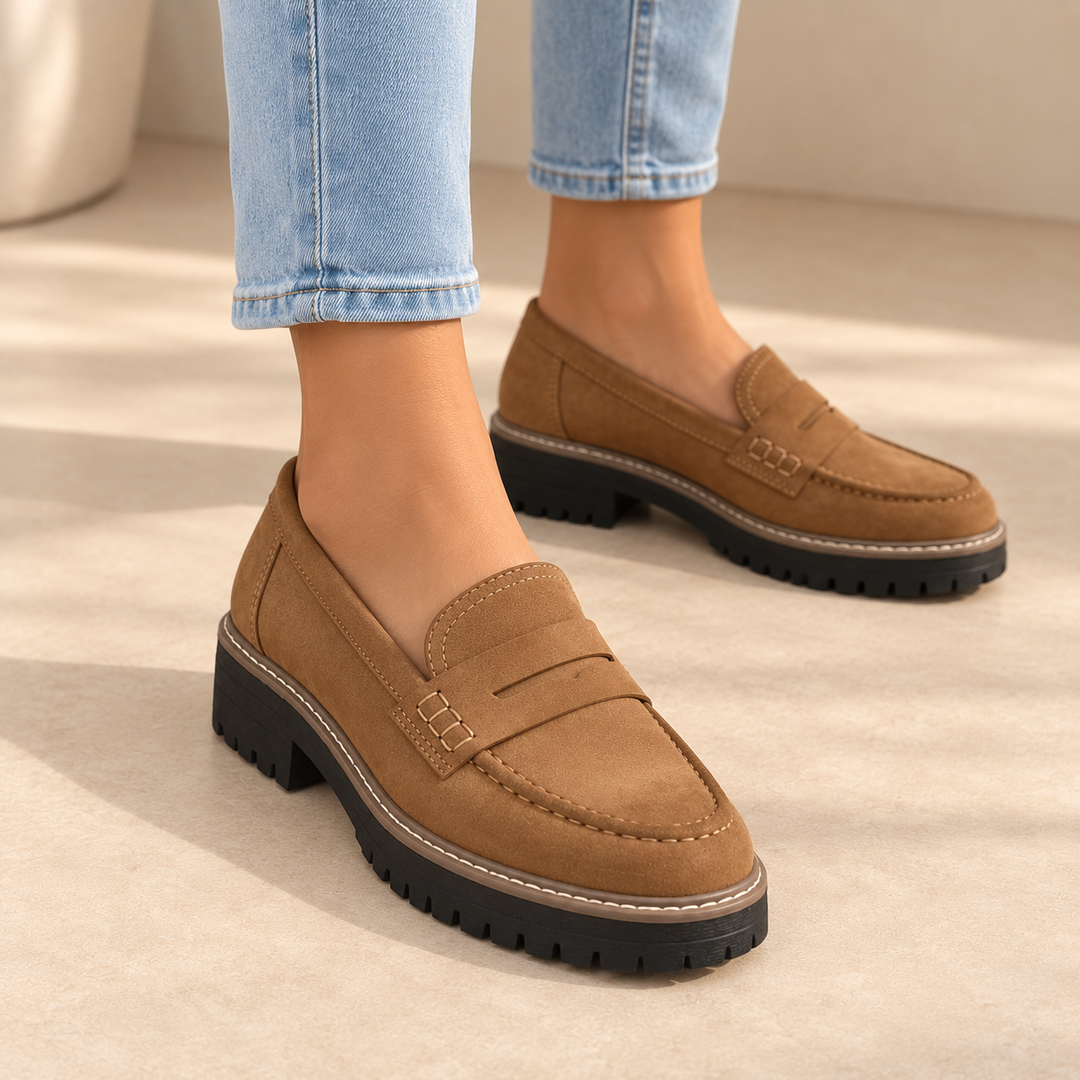 Damen Chunky Plateau Penny Loafer