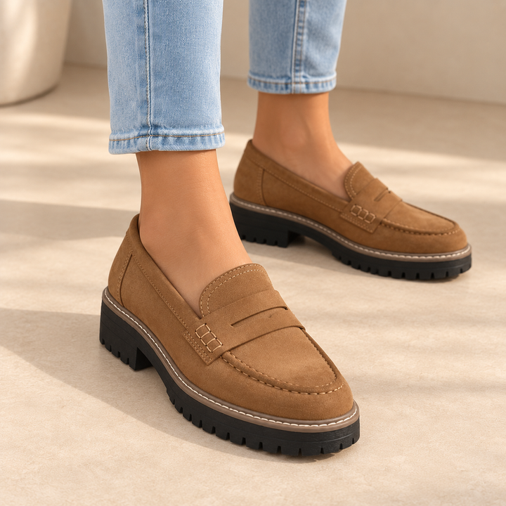 Damen Chunky Plateau Penny Loafer