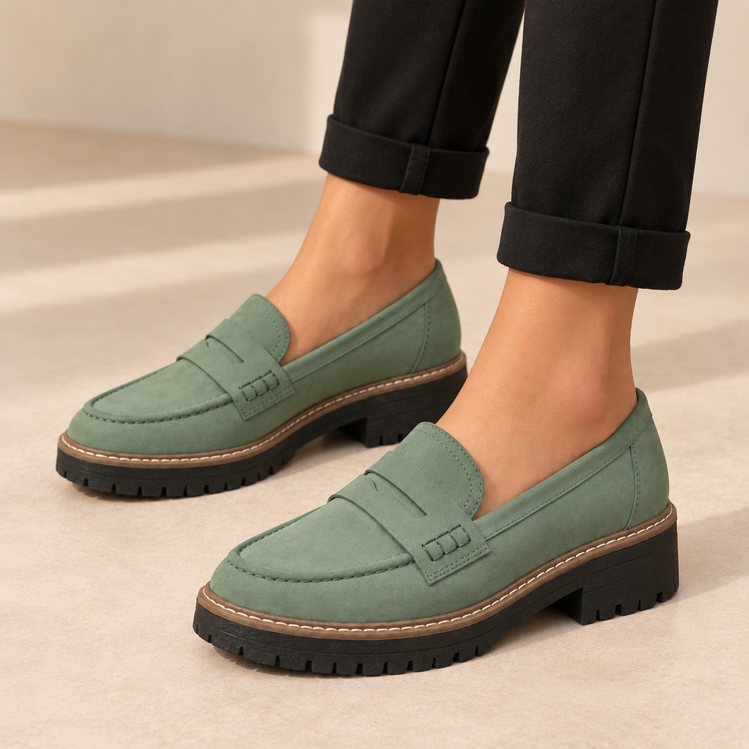 Damen Chunky Plateau Penny Loafer