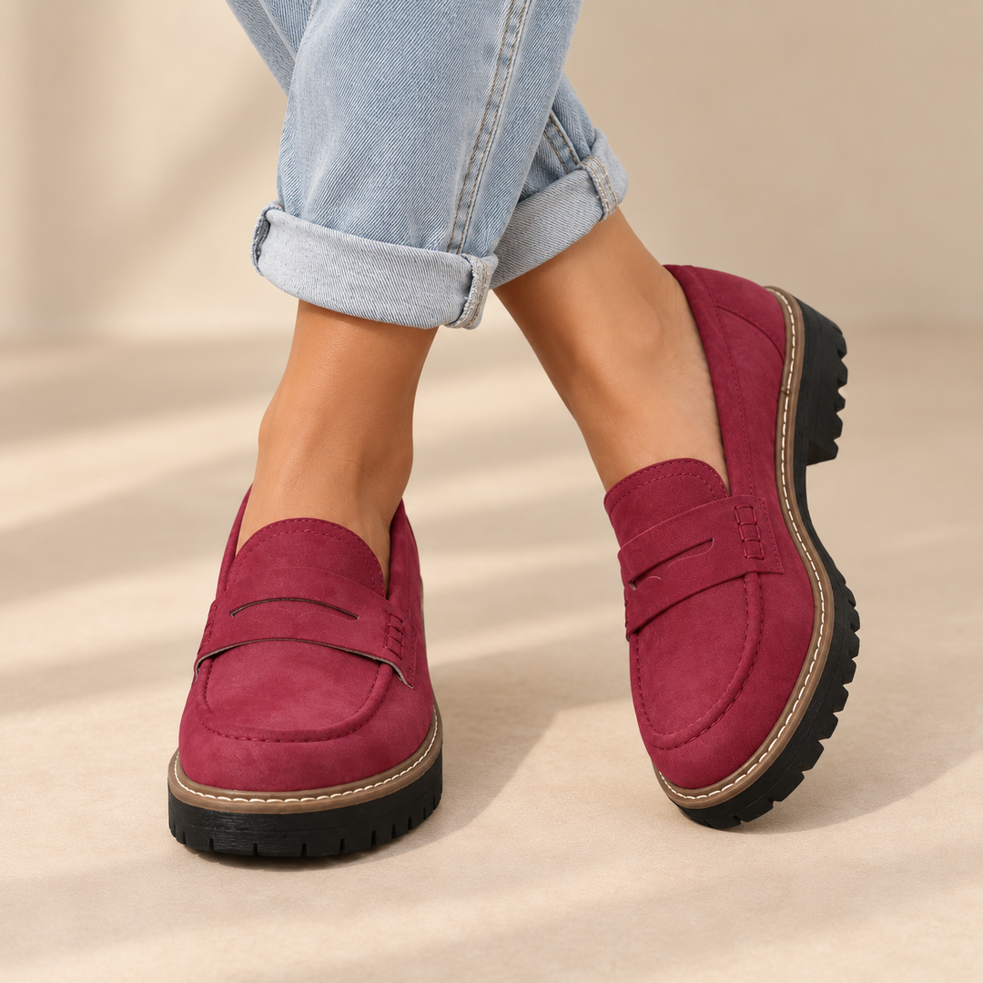 Damen Chunky Plateau Penny Loafer