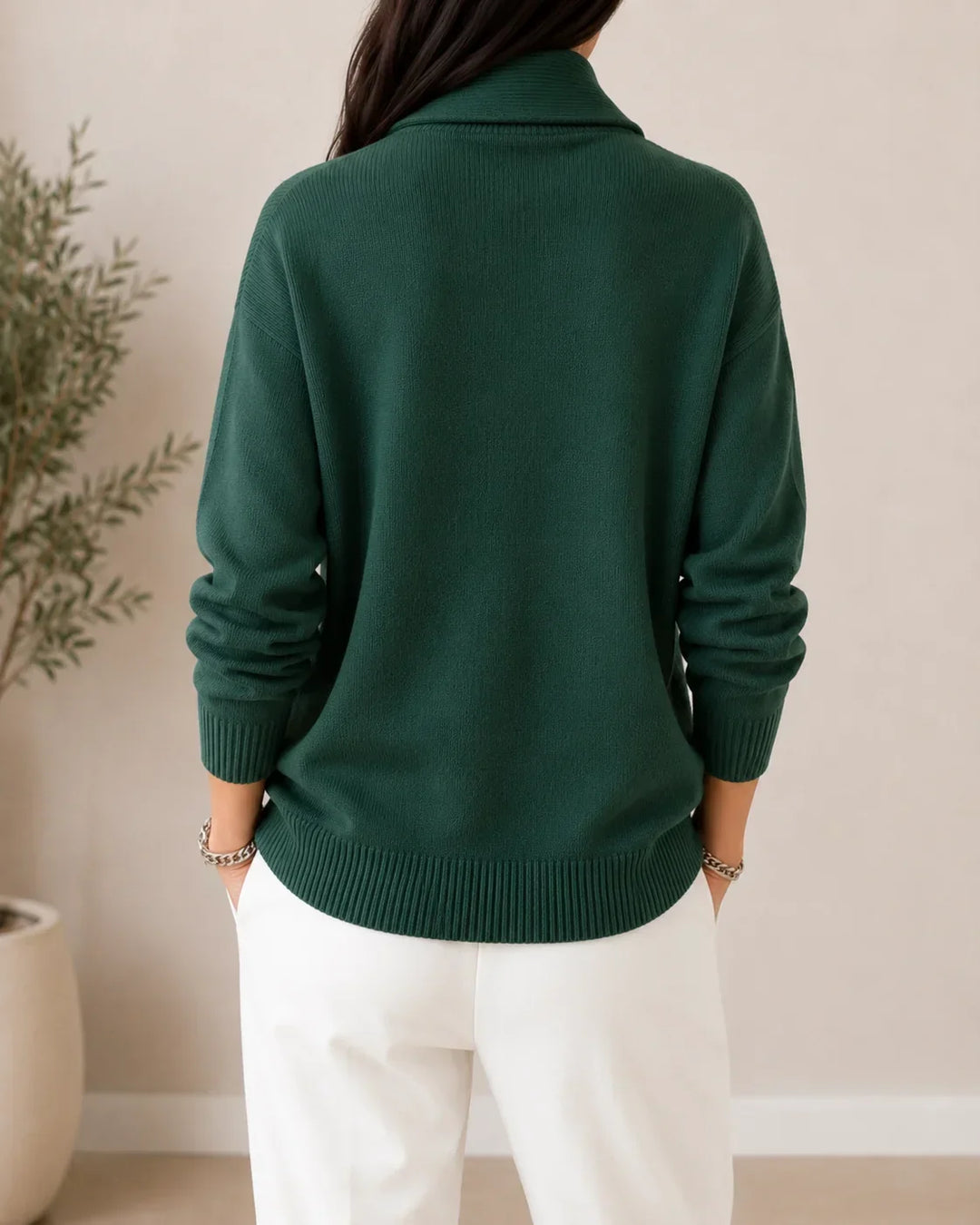 Damen Weicher V-Ausschnitt Pullover