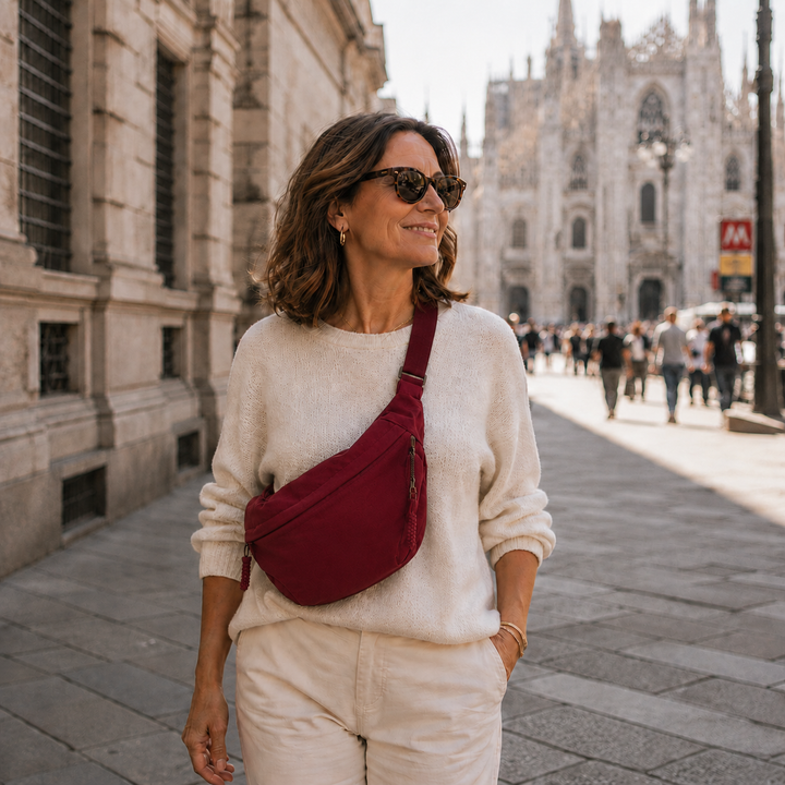 Elegante Schultertasche – Bordeaux