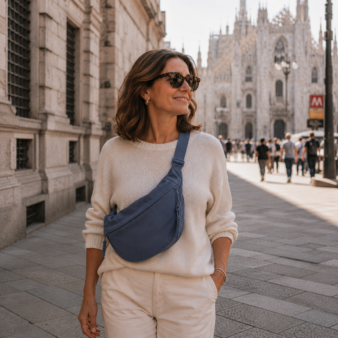 Klassische Schultertasche – Blau