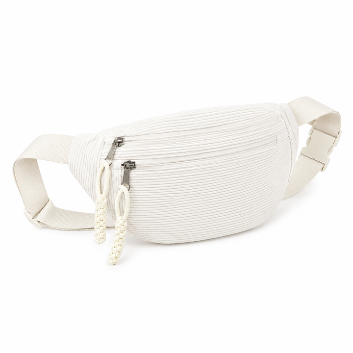 Gerippte Schultertasche – Salbeigrün