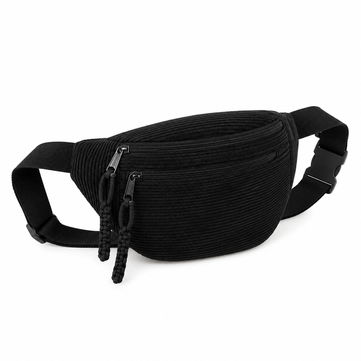 Gerippte Schultertasche – Salbeigrün