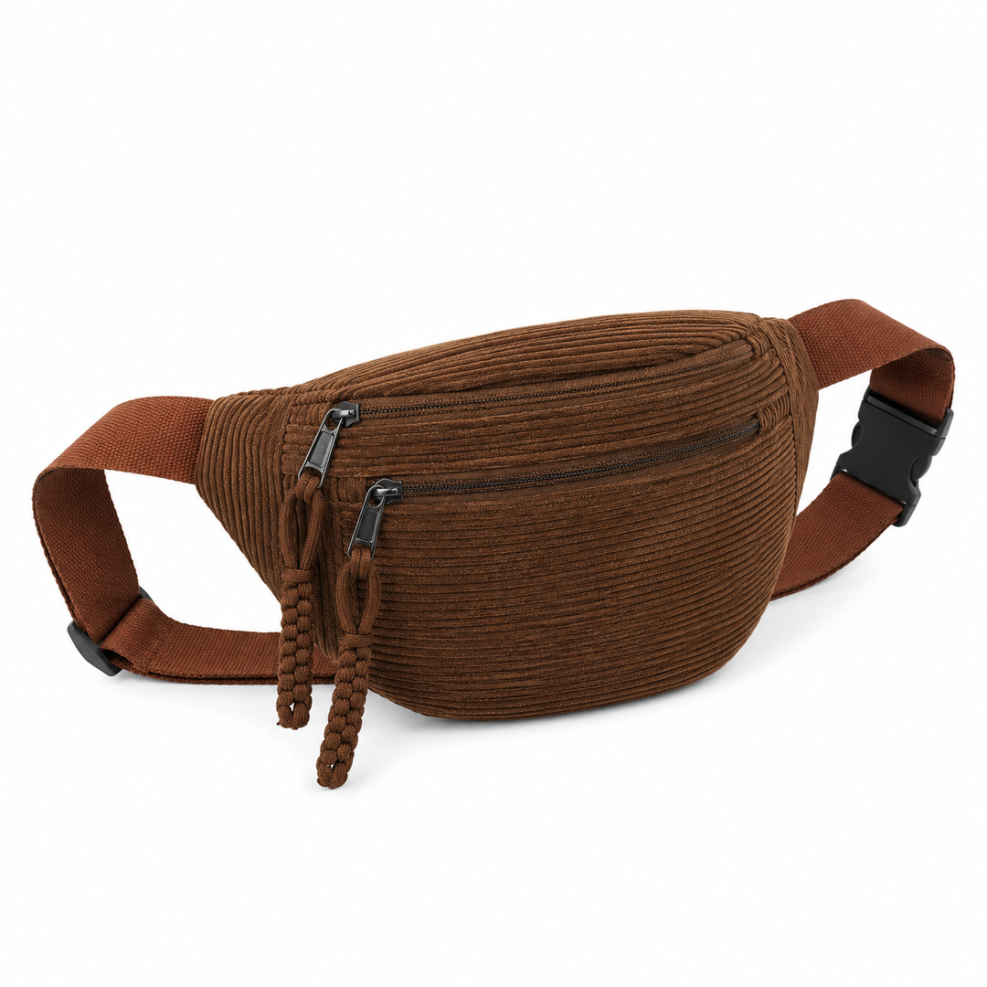 Gerippte Schultertasche – Salbeigrün