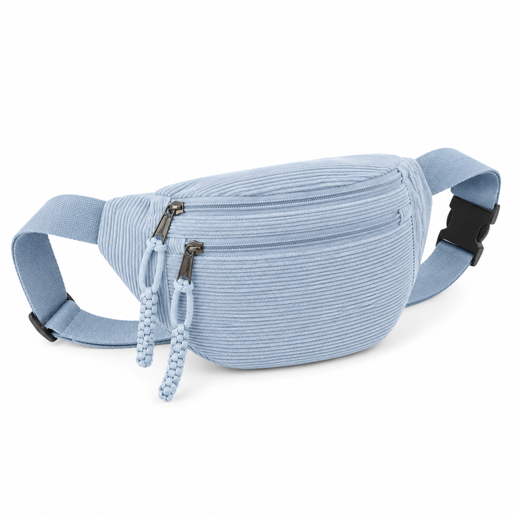 Gerippte Schultertasche – Salbeigrün