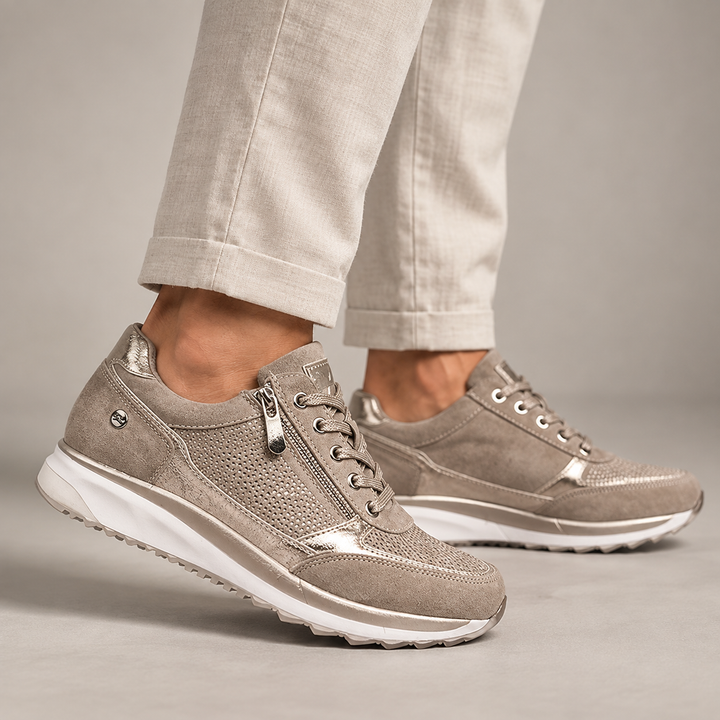 Damen Bequeme Freizeitschuhe mit Reißverschluss