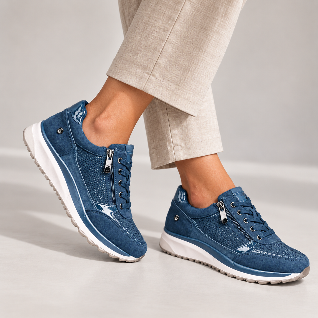 Damen Bequeme Freizeitschuhe mit Reißverschluss