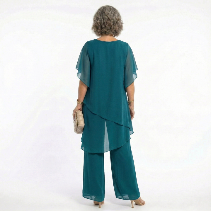Damen-Zweiteiler mit Stufentunika und Hose