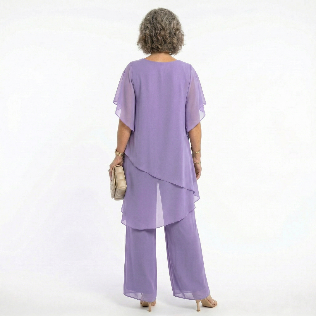 Damen-Zweiteiler mit Stufentunika und Hose