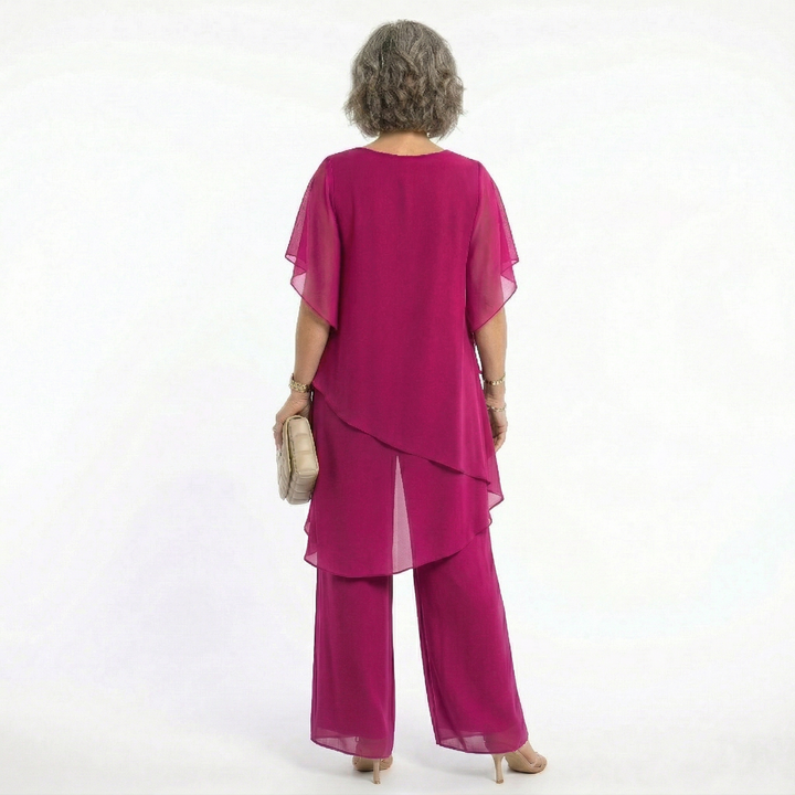 Damen-Zweiteiler mit Stufentunika und Hose
