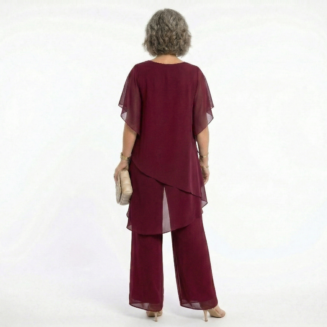 Damen-Zweiteiler mit Stufentunika und Hose