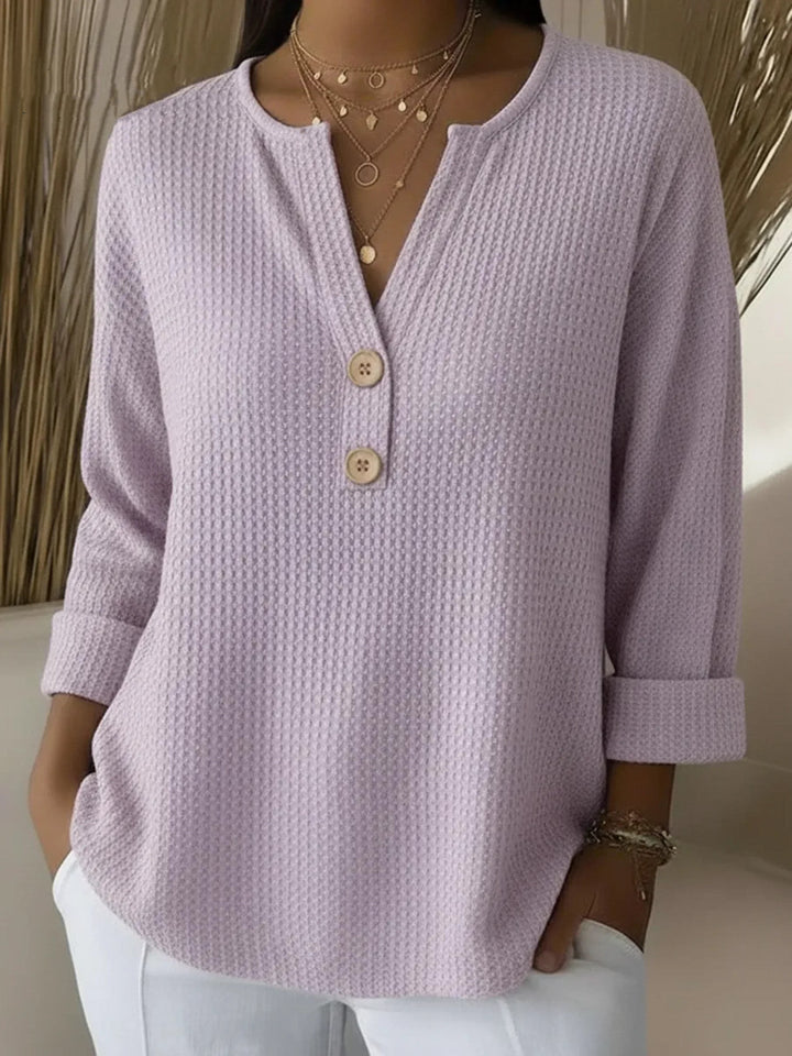 Damen Henley Mit Knopfleiste Shirt